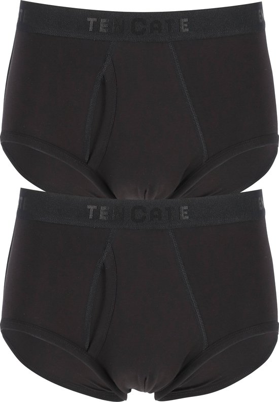 Twee zwarte broeken met zwarte tailleband met logo.