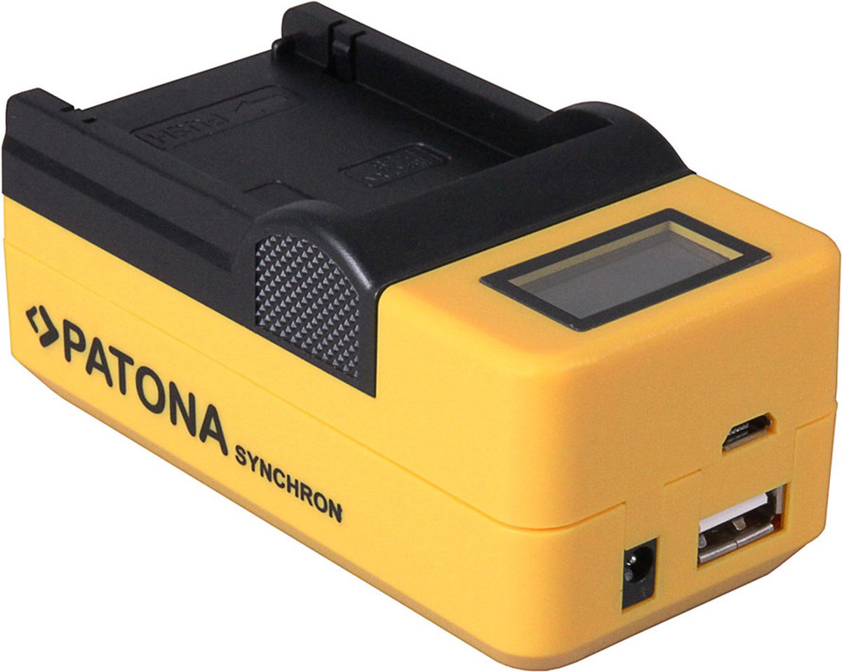 Patona LCD lader voor Sony NP-FH50 / NP-FV100 met extra USB-poort