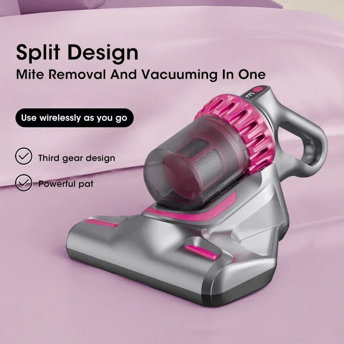 10000 PA Draadloze Stofzuiger met UV Sterilisator 3-in-1 Afneembare Stofzuiger voor Huis Auto Matrassen en Sofas Mijt Verwijderaar Stofzuiger met UV Luchtfilter