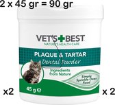 2 X Vets Best DENTAL POWDER 45 gr x 2 = 90 gr . poetsen niet nodig voor katten en kittens vanaf 12 weken. gewoon een beetje over het eten strooien