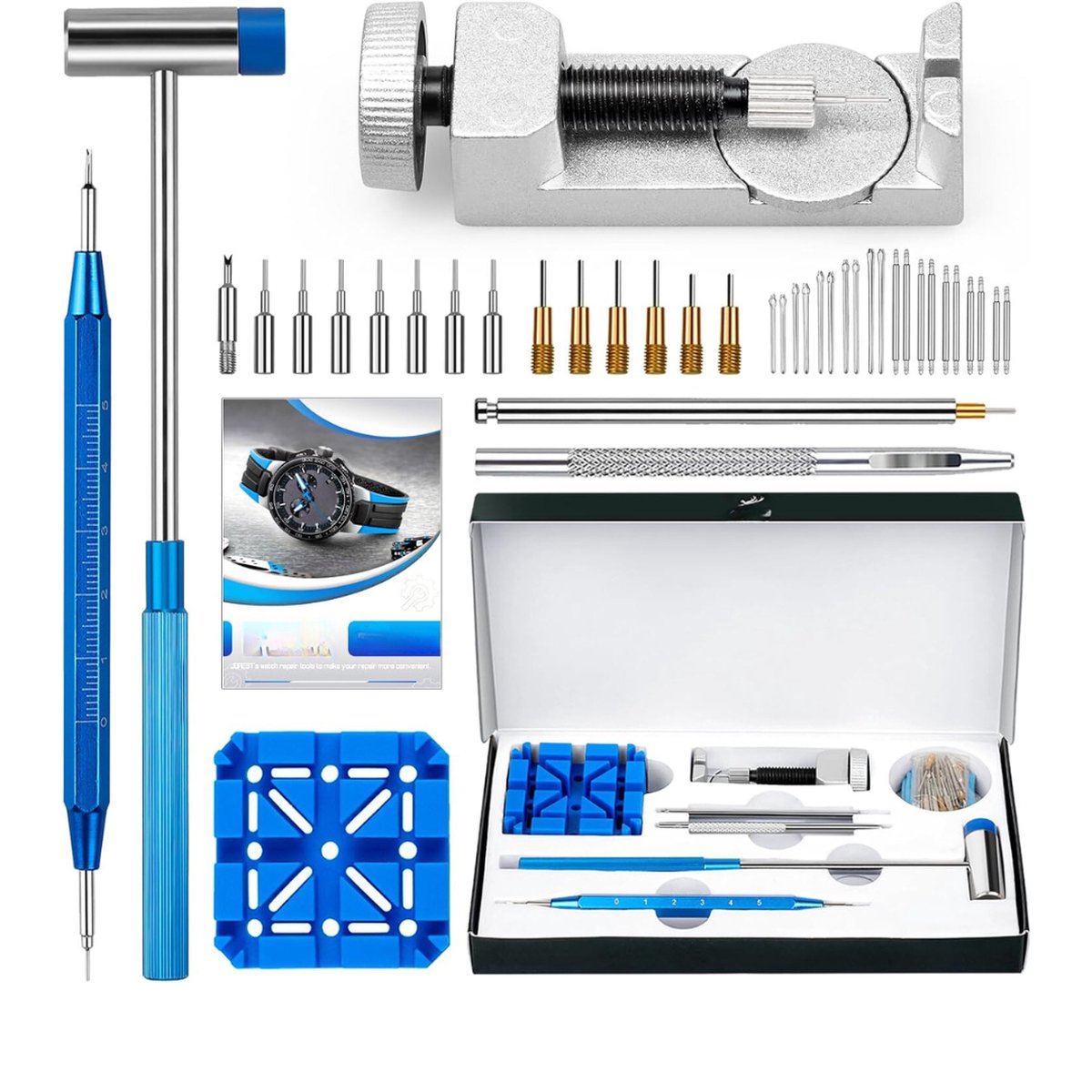 Horlogemaker Set - Reparatie - Klok Gereedschap - RVS - Waterdicht - Zilver