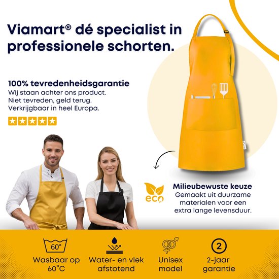 Apron Shop - Tablier de cuisine professionnel - Tablier de cuisine - Tablier de barbecue - Restauration - Taille : unique - Jaune ocre