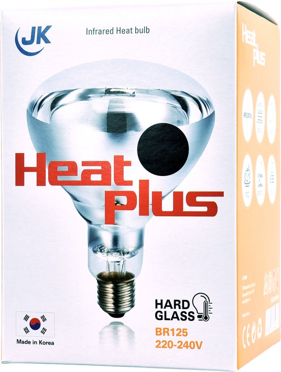 Foto: Heat plus infrarood warmtelamp 250w wit voor optimale verwarming