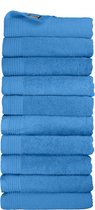 The One Towelling Classic Handdoeken - 50 x 100 cm - 10 Stuks - Voordeelverpakking - Hotelkwaliteit - 100% Gekamd katoen - Sneldrogend - Handdoekenset - Badhanddoek - Aqua Azure