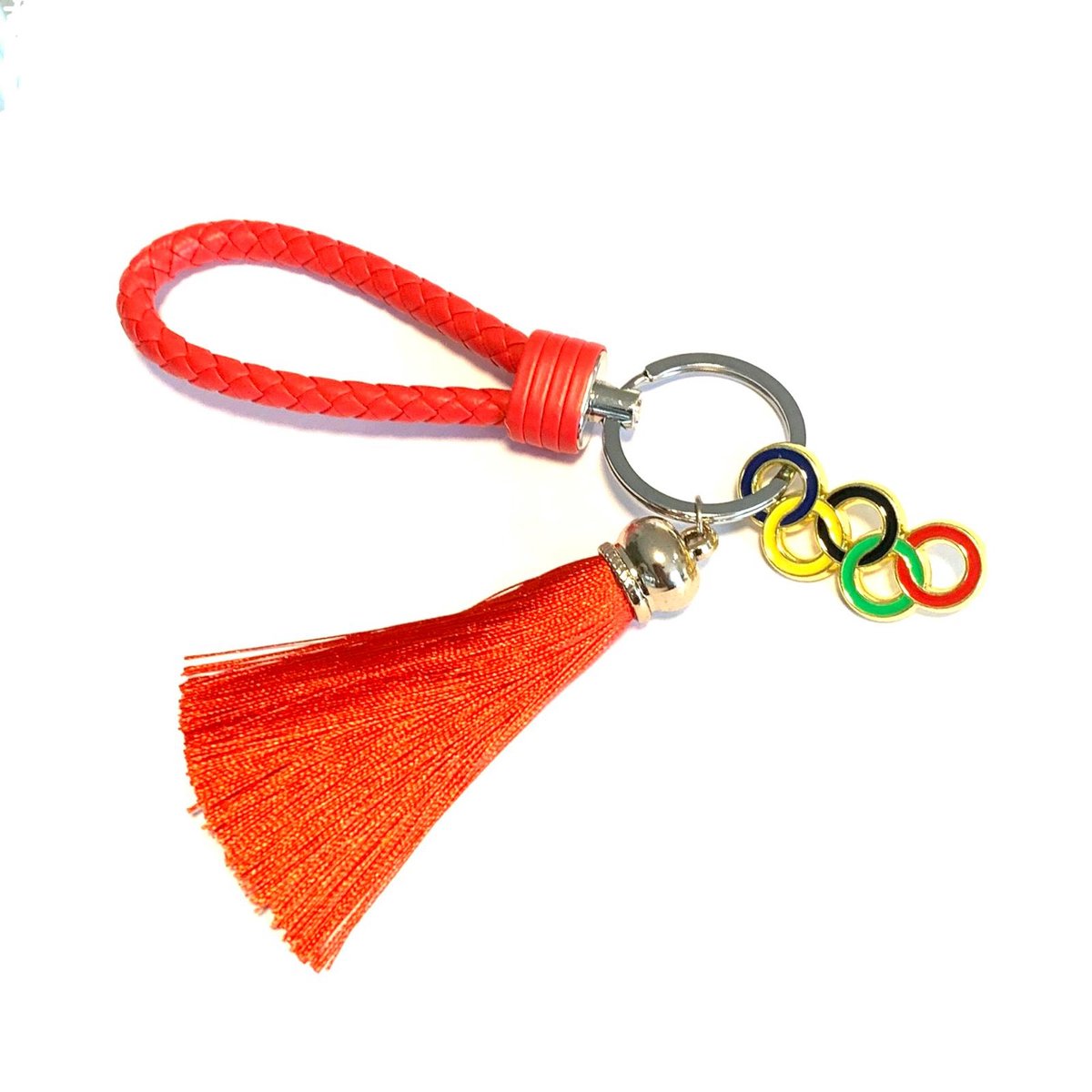 Sleutelhanger - Olympische Ringen - Rood - Goud - Kleur - Logo - Olympische Spelen - OS - Parijs - 2024 - Peking - Team -Beijing - Kleur - Sportsieraad - Sieraden - Sportsieraden - Gadget