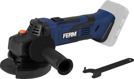 FERM - AGM1125 - 20V - Li-Ion - Accu - Haakse slijper - body - 115mm - zonder accu en zonder lader - Type: - F-Power - > Bestel tegelijk Accu CDA1138 en lader CDA1137