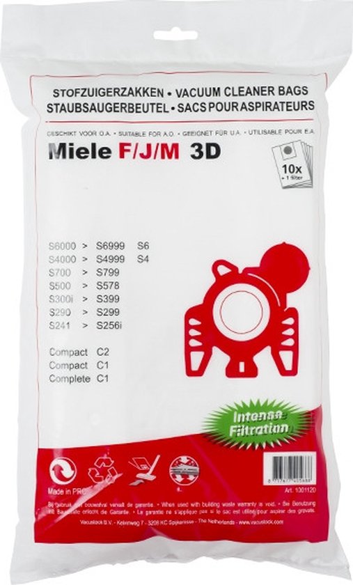 Foto: P c k 20x stofzuigerzakken stofzuigerzak stofzuiger geschikt voor miele f j m complete c1 compact c1 c2 inclusief 1 filter erbij