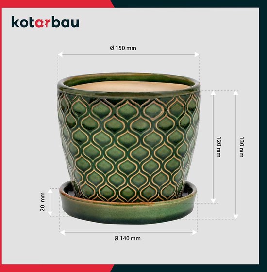 Kotarbau Bloempot, sierpot, keramisch, vintage, diameter 15