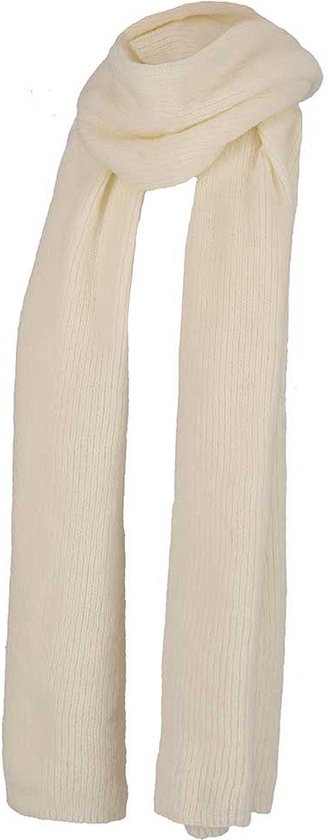 Sarlini - Écharpe Femme - Côtelé - Taille Unique - Whoolwhite