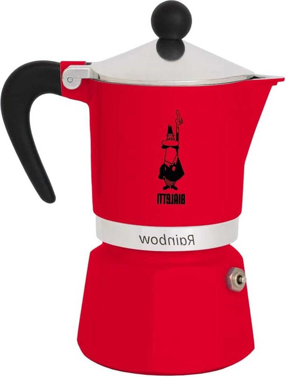 Espresso Maker - 6 kopjes - Aluminium - Rood - 30 x 20 x 15 cm