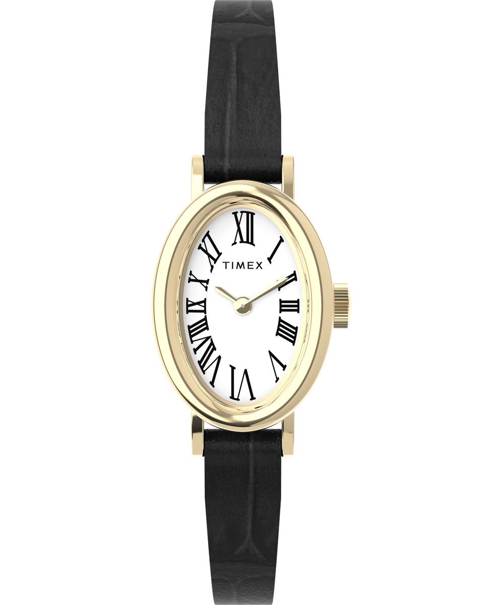 Timex Cavatina TW2W78300 Horloge - Leer - Zwart - Ø 19 mm