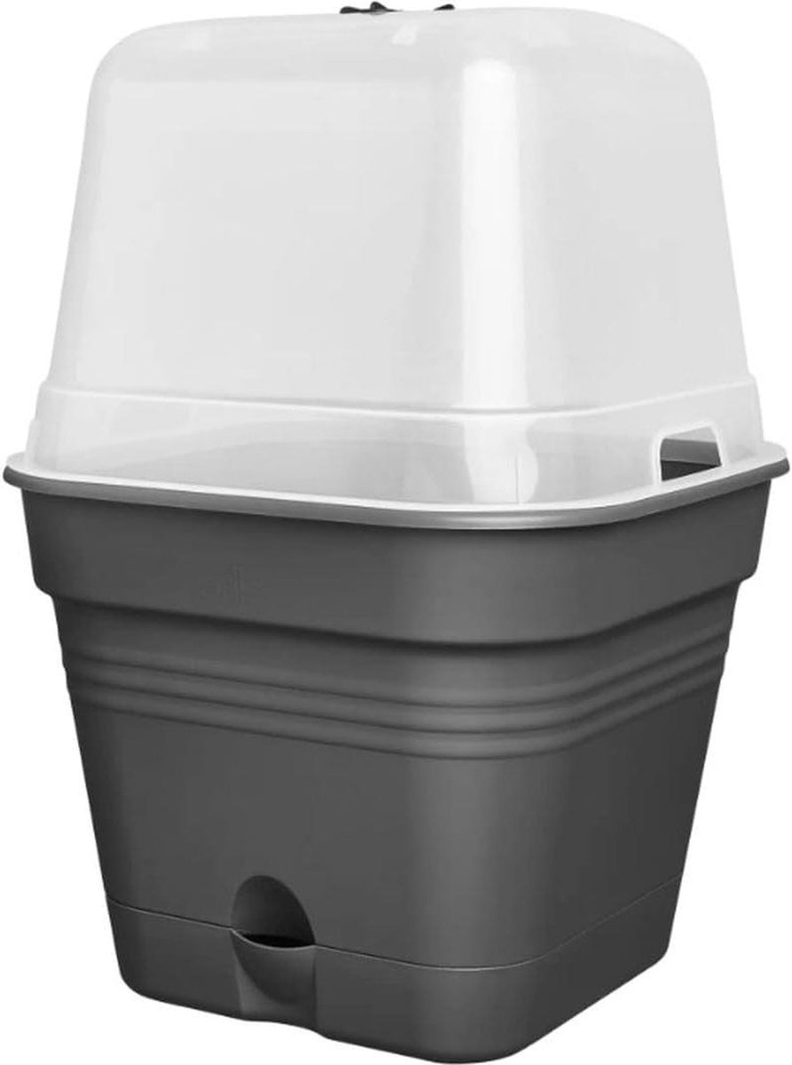 Kweekpot Vierkant Allin1 30 Bloempot voor Kweken En Oogsten Ø 29.6 x H 24.9 cm Living Black
