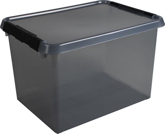 Boîte de rangement Comfort Line 22L transparent gris - noir