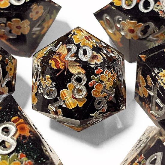 Foto: Tavern dice bees dnd dice set bijen dobbelstenen set dnd dice set dnd dice resin layered dnd dobbelstenen