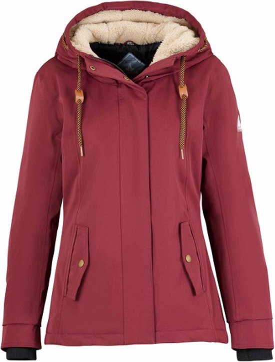 BJØRNSON Agneta Regenjas / Winterjas Dames - Waterdicht - Maat 36 - Rood-Bruin