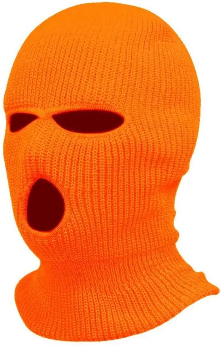 Bivakmuts Driegats I Facemask I Skimuts I Bivak I I Wintersport I Motor/Schooter/Fiets Muts I Universeel I Oranje