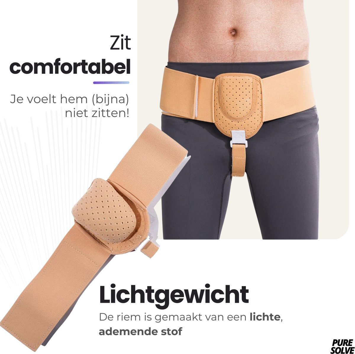 liesbreukband universele maatvongering - brace - pijnbestrijding - Universeel - verstelbaar - liesbreuk - herniaband - hernia band - beige