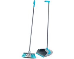 92cm Long Handle Dustpan Broom Set Indoor Handheld Hard Brush Set Thick Bristle Lightweight Cleaning Stand Up Brush Set