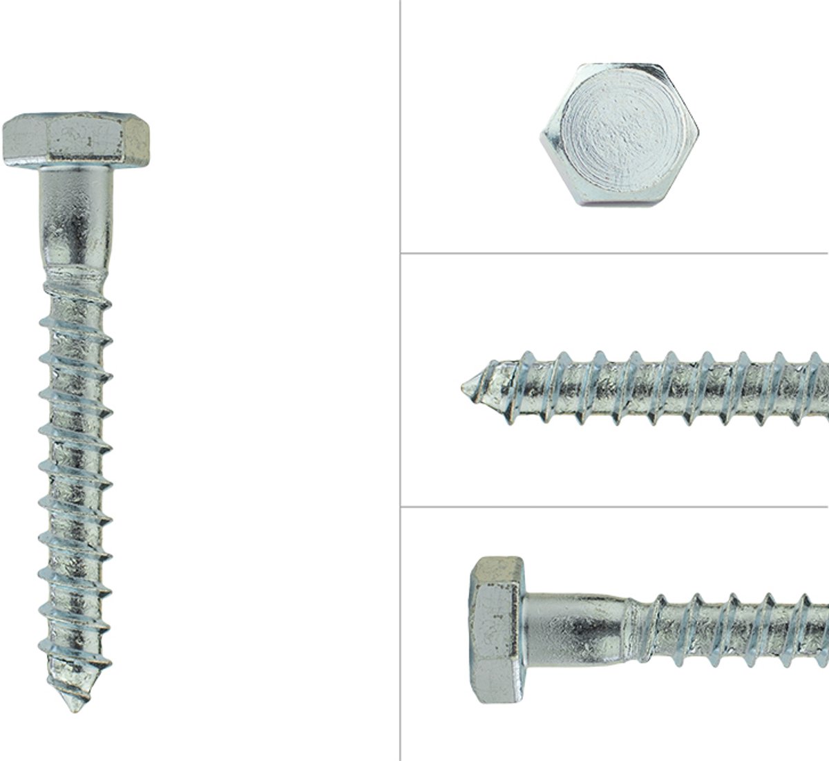 Houtdraadbouten Verzinkt M10 x 70 mm | Doos 100 stuks