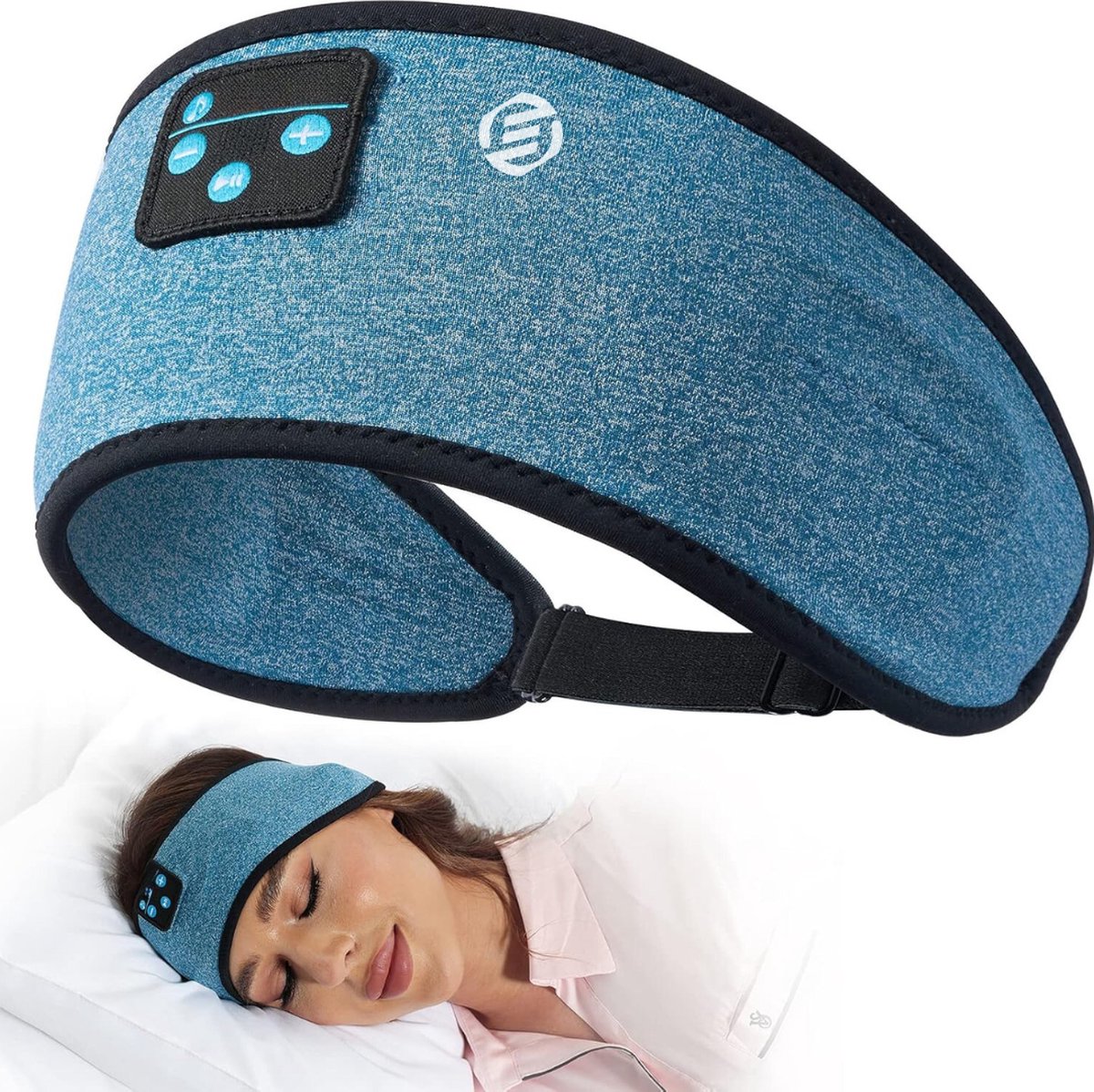 Equivera Slaapmasker Bluetooth - Slaap Koptelefoon - Hoofdband met Speakers - Mannen en Vrouwen - Slaapmasker met Speakers - 100% Verduisterend - Incl. White Noise en Binaural Beats