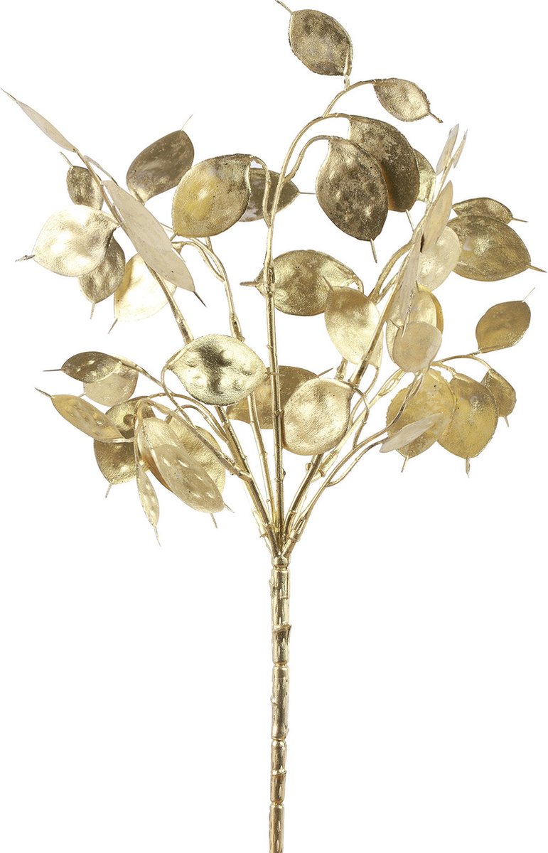 Countryfield kunsttak/kunstbloem - Lunaria - metallic goud - 40 cm - kunststof Goudkleurig