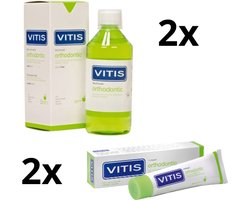 Vitis Orthodontic Voordeelpakket - 2x Mondwater + 2x Tandpasta - 2 stuks