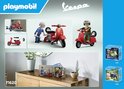 Verschillende PLAYMOBIL Vespa speelsets en verpakkingen.