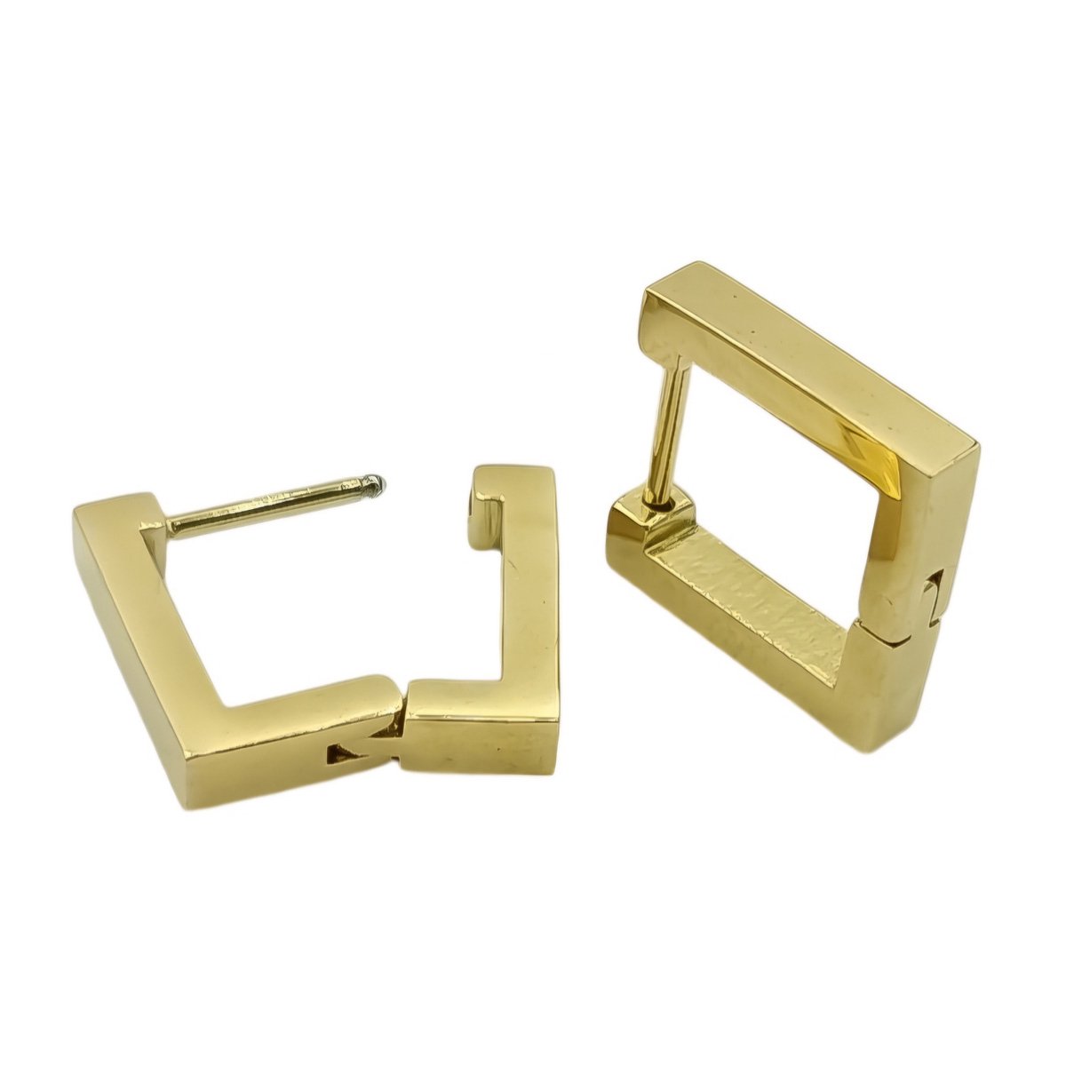 Oorbellen vierkant - Premium gold-plated staal - Goudkleurig