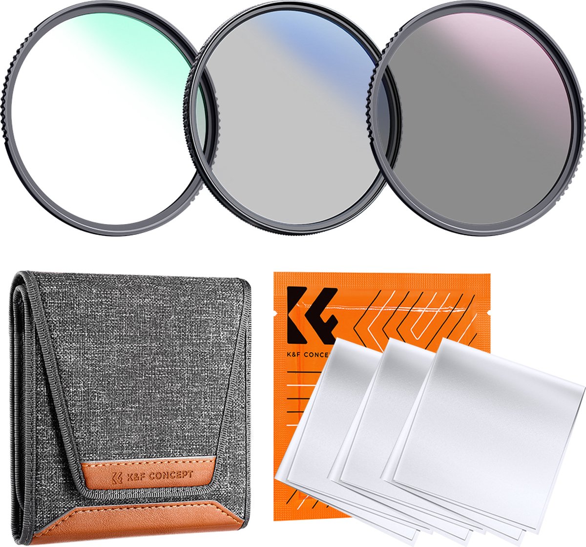 K&F Concept 49mm MCUV + CPL + ND4 Nano-K filter set kit