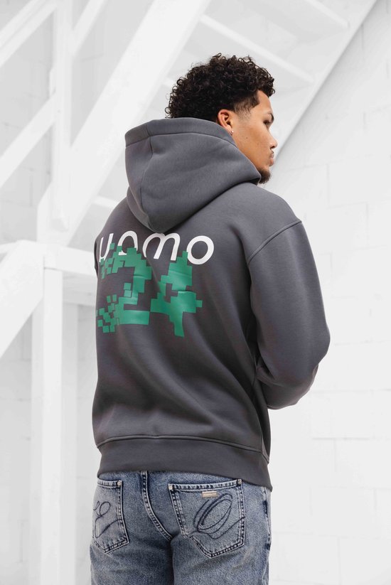 Pixelated Hoodie Dark Grey - XS
