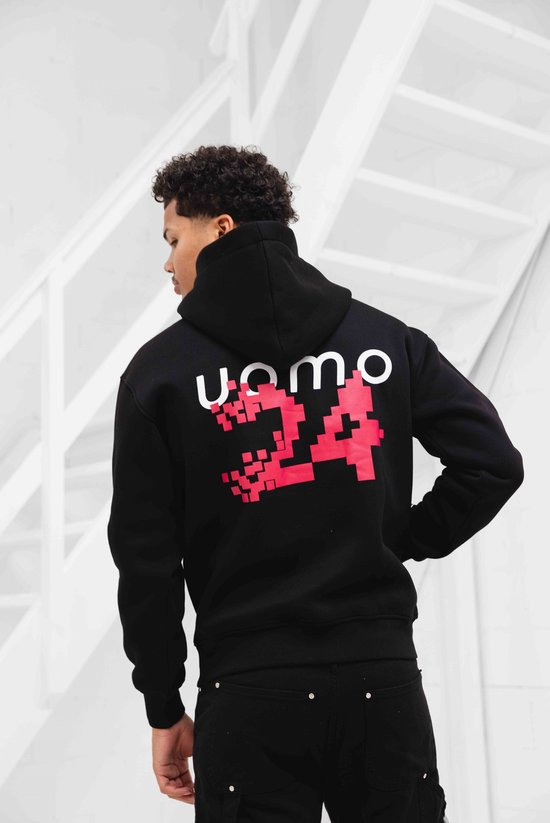 Pixelated Hoodie Zwart - XS