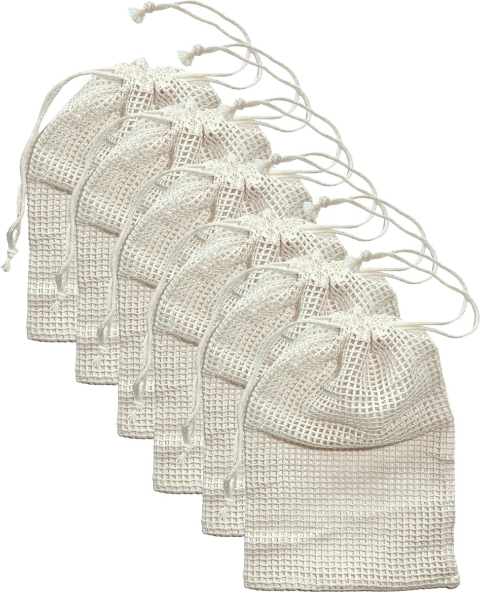Goedkoopste green-goose® Biokatoenen Waszak | 6 Stuks | 18x21 cm | Duurzaam en Milieuvriendelijk