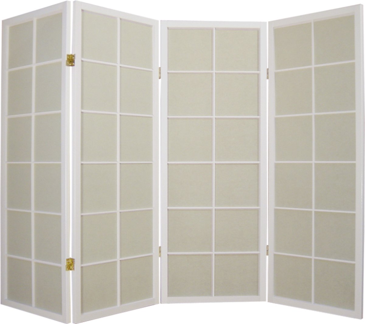 Fine Asianliving Japanse Kamerscherm B180xH130cm 4 Panelen Shoji Rijstpapier Wit