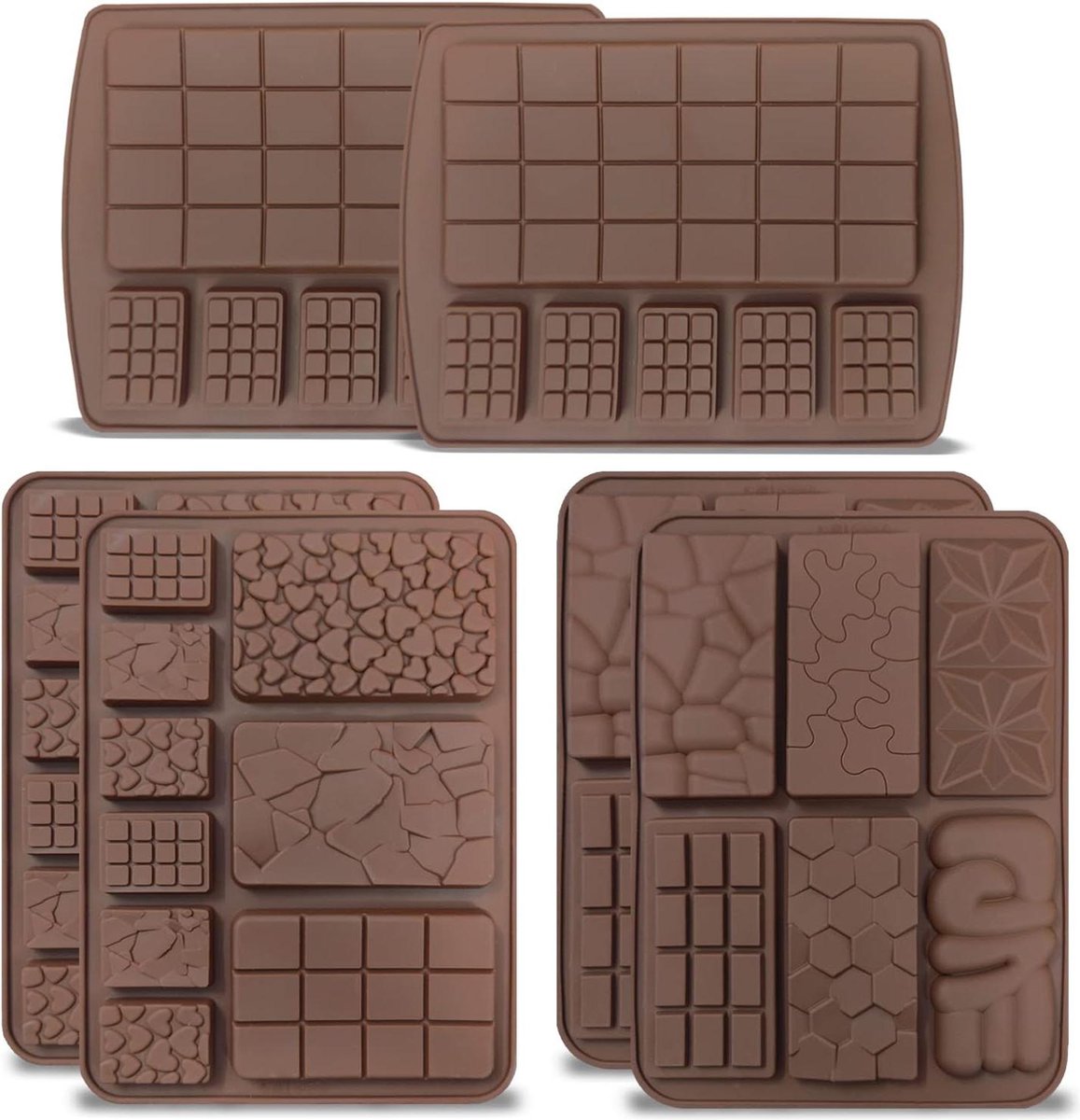 Lonnalee Lot De 2 Moules à Chocolat En Silicone Profond Pour Tablette De Chocolat Moule A Chocolat Profond Extra Profond Pour Chocolat Praline Bonbons Avec 10 Cavites