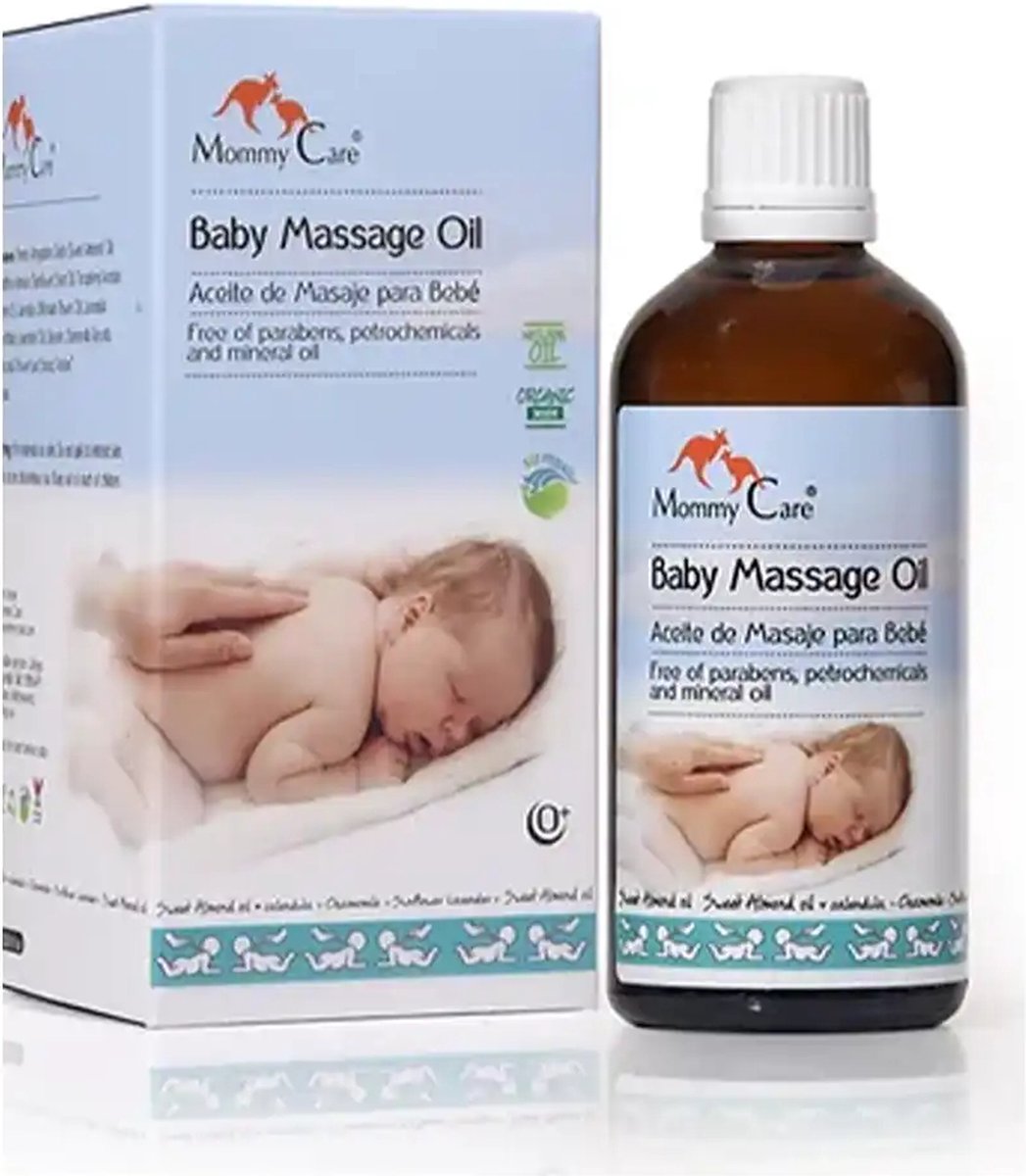 Goedkoopste Mommy Care - Baby massageolie - Natuurlijke huidverzorging voor baby's - Plantaardige - Biologische amandelolie - Voor pasgeborenen - met Calendula en Kamille - 100ml