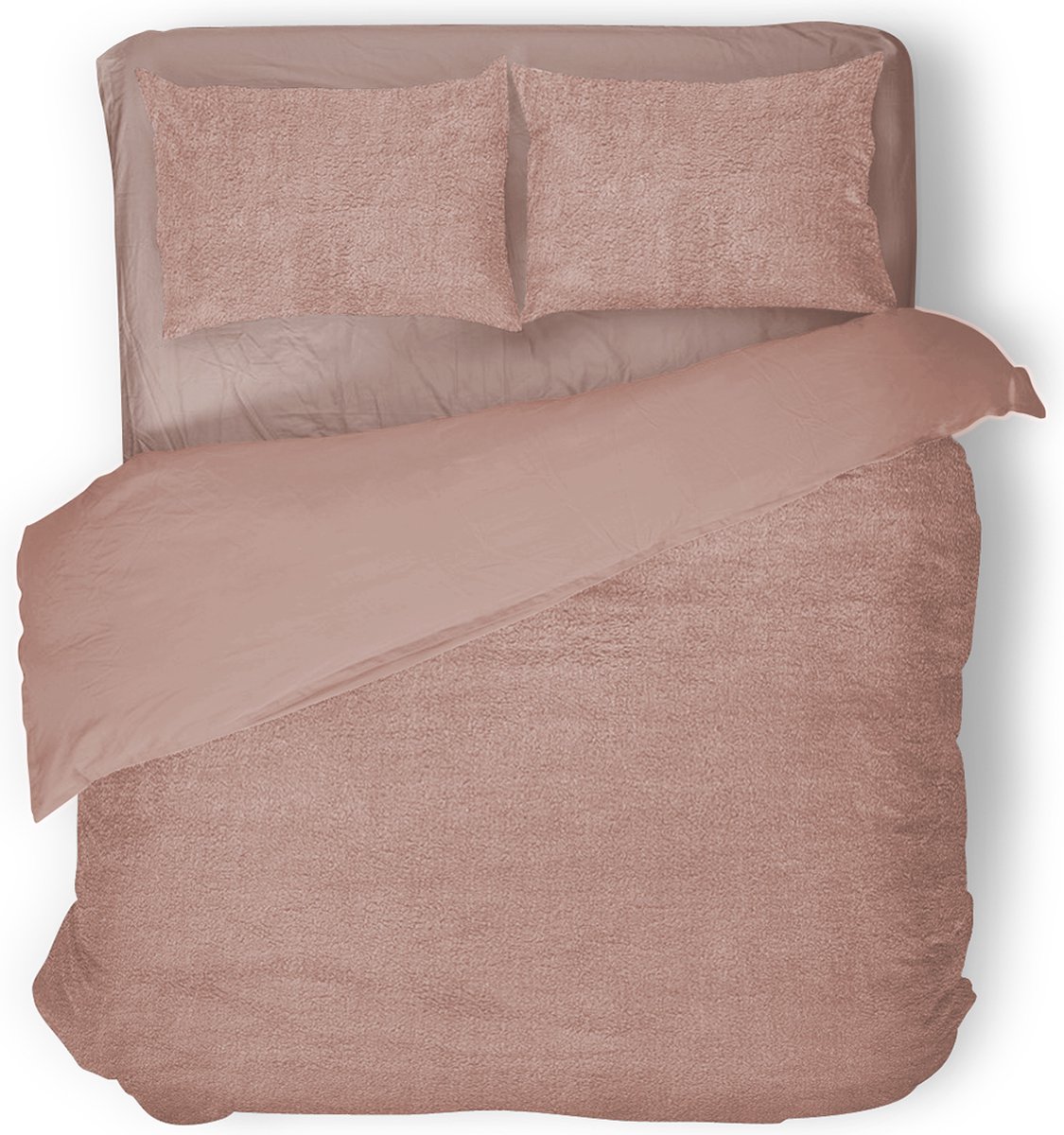 Eleganzzz Dekbedovertrek Teddy Pluche - Light Pink - Teddy Dekbedovertrek - Dekbedovertrek 200x200/220cm - Tweepersoons dekbedovertrekken - 200x220cm - Fluffy Dekbedovertrek