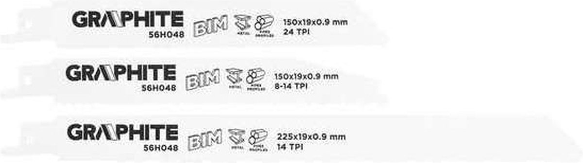 ABC-Led Recipro Zaagbladen Set BIM 3 stuks Graphite