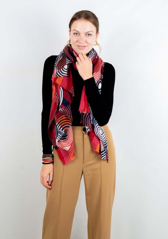 Écharpe florale Gracieh - Accessoires Junkie Amsterdam- Écharpe femme - Écharpe fine - Écharpe pour le printemps - Katoen- Châle - Cadeau - Imprimé Fleurs - Rose