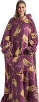 Bovista Hoodie Deken Met Mouwen - Onesie - Fleece Blanket - Dames - Heren - Kinderen - Plaid - Knuffeldeken - Extra Zacht & Warm - Luiaard