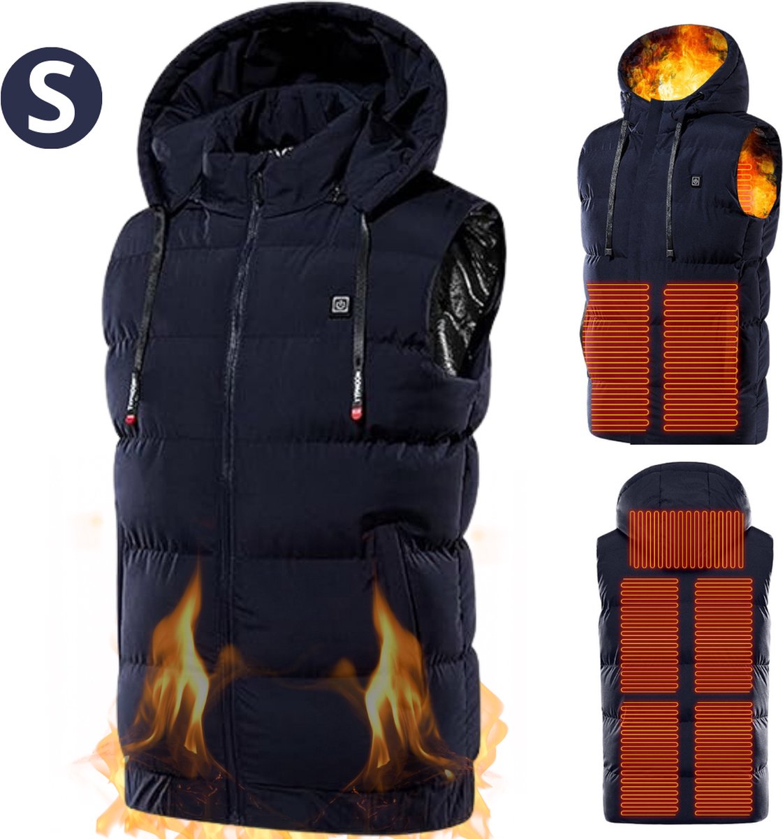 Bovista Verwarmde Bodywarmer Heated Vest Elektrische Bodywarmer Extra Warm Water Afstotend Oplaadbaar Unisex Blauw