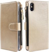 Xssive Wallet Book Case met Ritsvak voor Apple iPhone XS MAX - Book Case - Goud