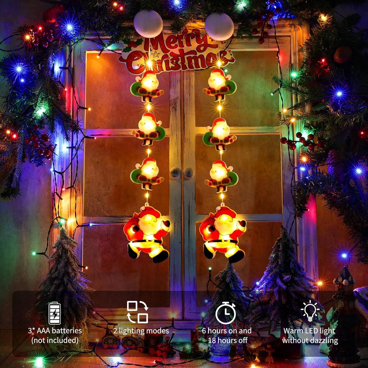Décorations D'automne Et Halloween LED - Guirlande Citrouille Et Feuille D'érable à Ventouses - Étanche IP55 - Piles AAA - Pour Fenêtre, Intérieur/extérieur