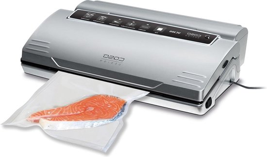 Vacuümmachine voor levensmiddelen met dubbele lasnaad en regelbare