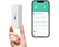 Tuya WiFi Thermometer Hygrometer - Mini Temperatuursensor Voor Binnen Met Alexa En Google Home Integratie (2-Pack)