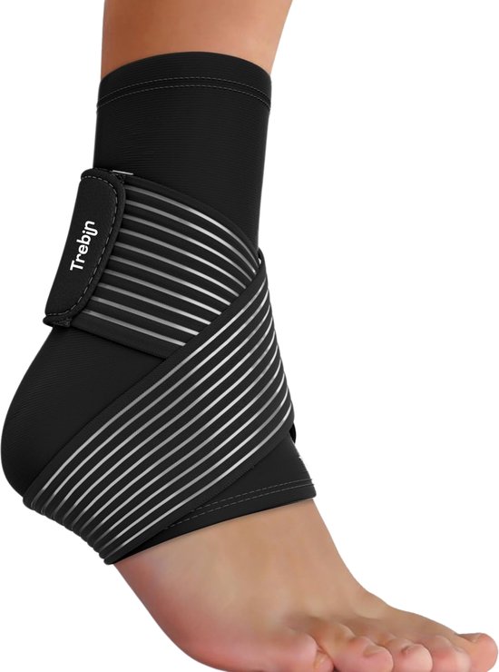 Trebin Enkelbrace - Enkel Bandage - Voet Brace - Enkel Brace - Enkelsteun - Enkelondersteuning - Neopreen - Dames - Heren - Zwart - One Size