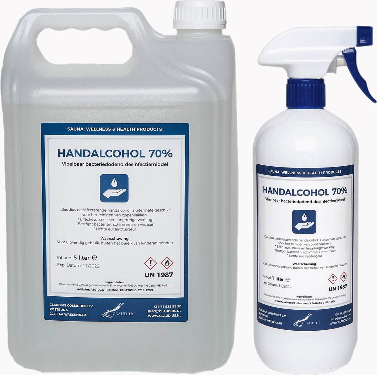 Goedkoopste Handalcohol spray 70 - 5 liter 1 liter met spraykop