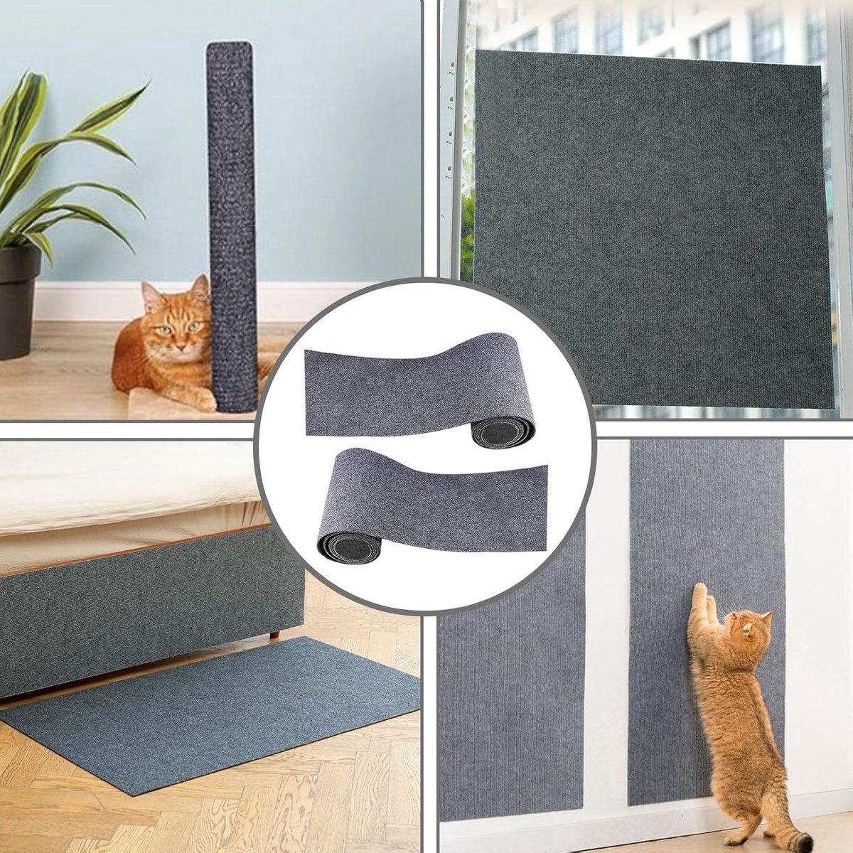 Gimars Zelfklevende Krabmat voor Katten, Snijbare Krabplank, Sofa