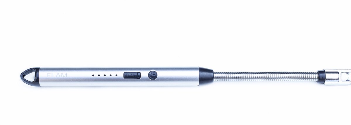 Goedkoopste Flam Elektrische Oplaadbare Flexibele Keuken BBQ Aansteker Aansteker vonk - aanstekers met USB - Elektonische USB oplaad aansteker- aansteker met USB zilver