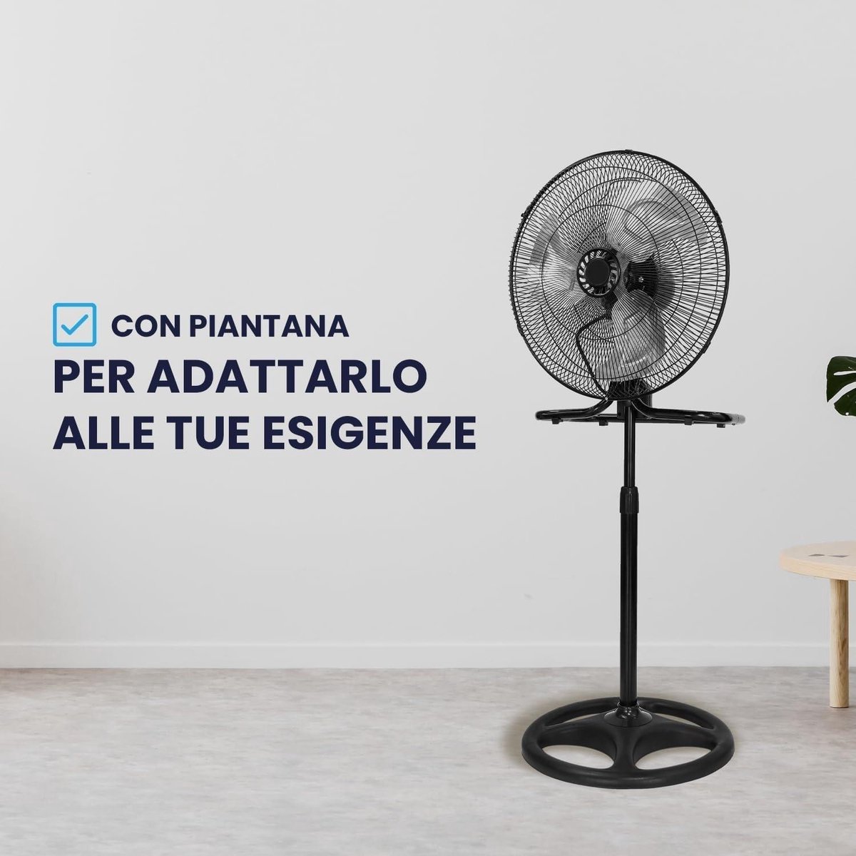 Staande ventilator van staal 3-in-1 - krachtige en aanpasbare ventilator met drie snelheden – foto 2