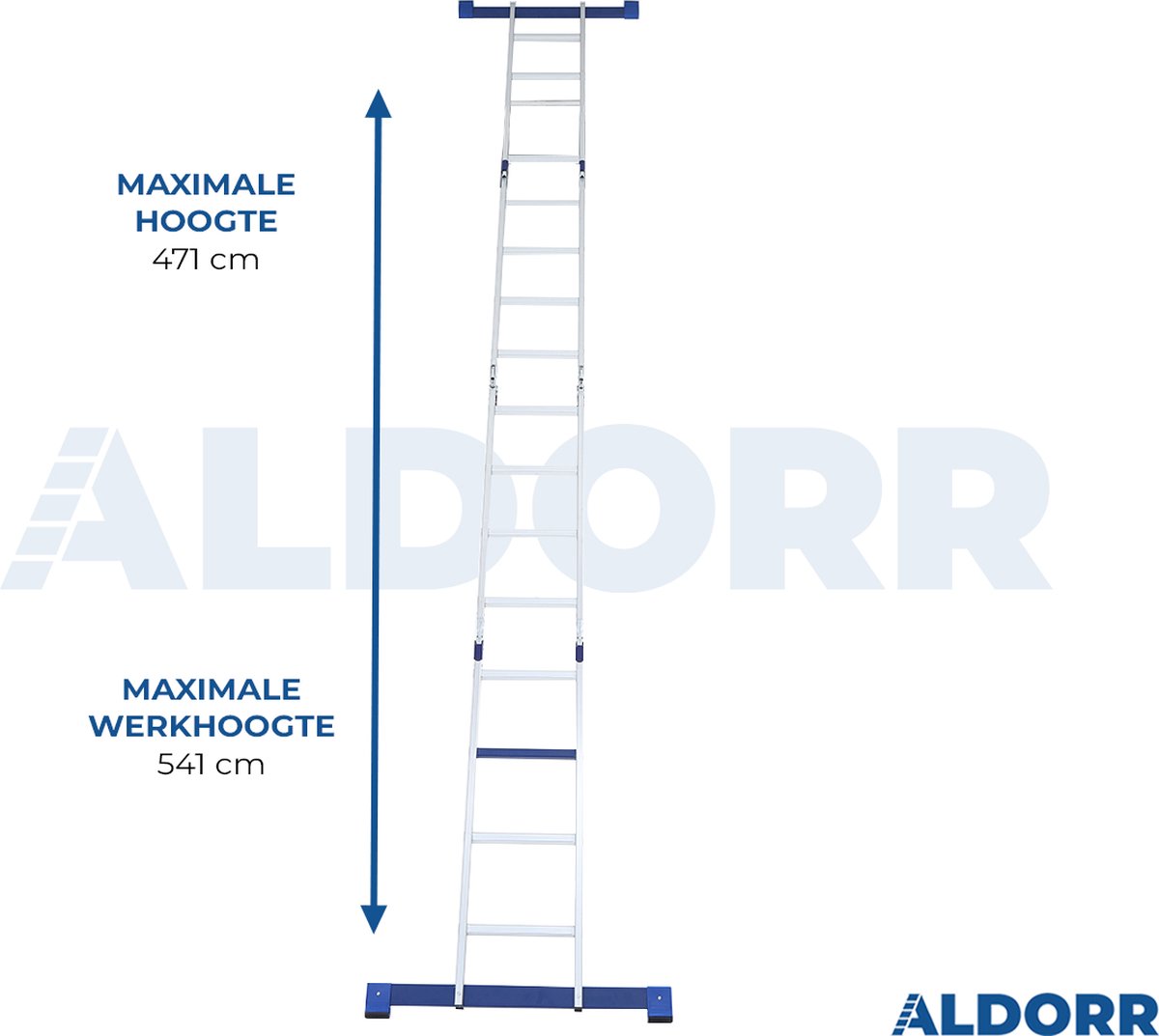 ALDORR Home - Vouwladder Aluminium 4 x 4 treden zonder Platform - 4,60 meter – foto 4